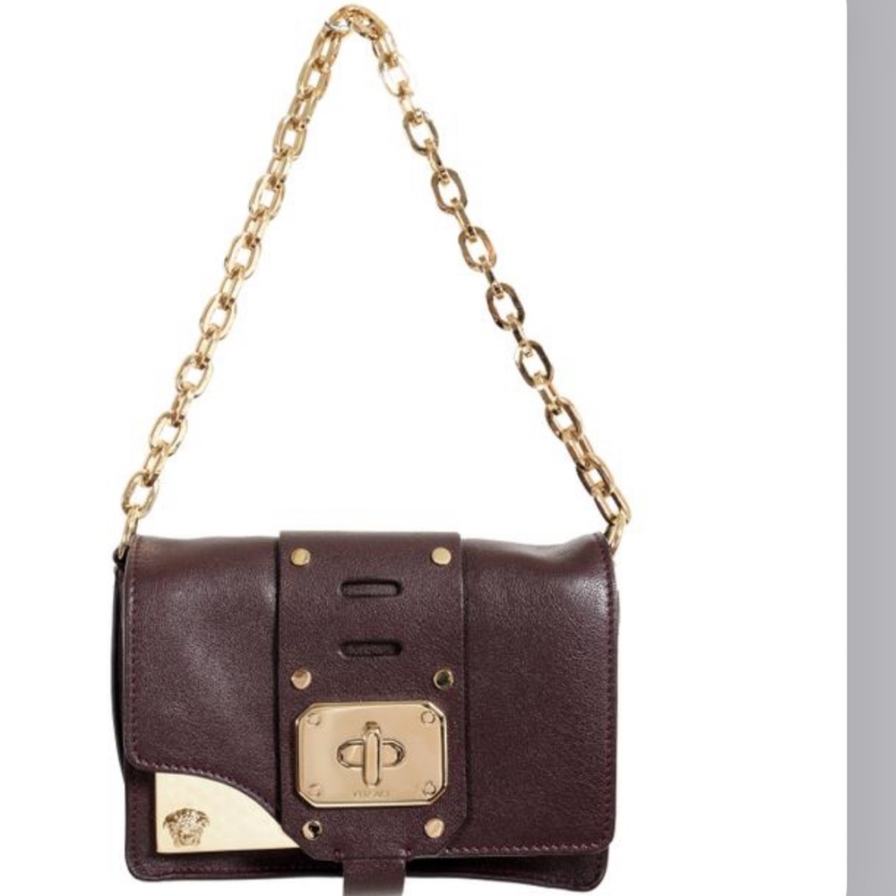 Versace Metallic Crossbody Inserts Leather Bag